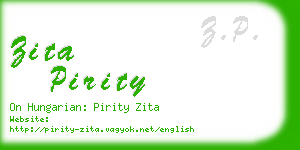 zita pirity business card